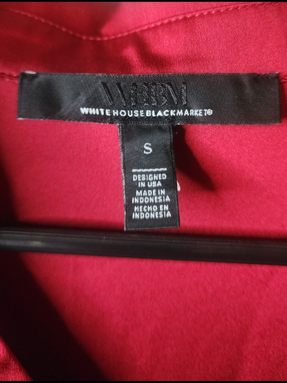 White House Black Market Red Satin Blouse - Picture 2 of 6